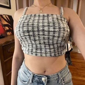 plaid crop top